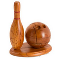 Unique Mahogany Bowling Ball Puzzle (Screened)